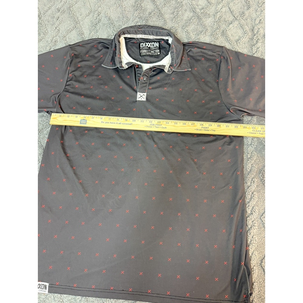 Dixxon Flannel Company Men's Short Sleeve Button-Up Black/Red Geometric XL - Picture 3 of 6